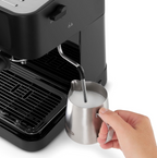 DeLonghi Stilosa Manual Pump Espresso Coffee Machine EC230.BK with 15 Bar Pump Pressure, Traditional Milk Frother, Stainless Steel Boiler, Black