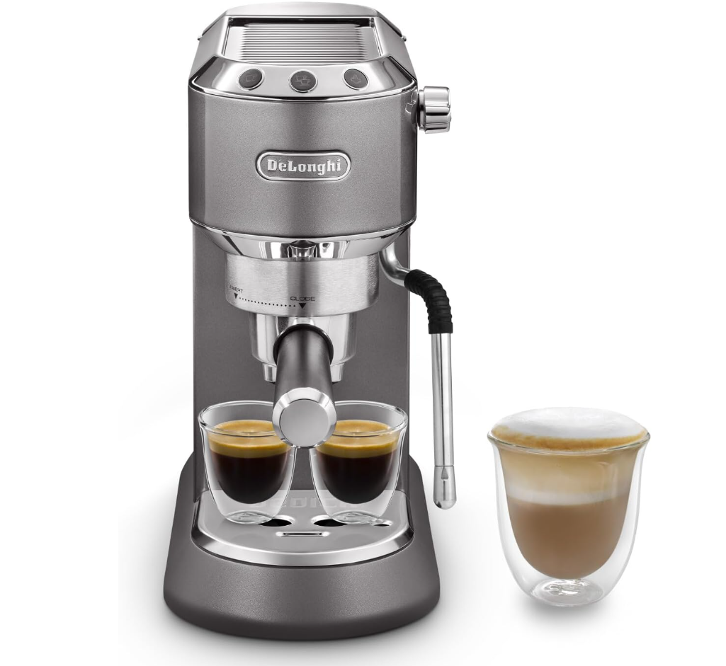 De'Longhi Dedica Arte EC885.GY - Espresso Coffee Machine with MyLatteArt Milk Foam Nozzle Main image