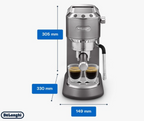 De'Longhi Dedica Arte EC885.GY - Espresso Coffee Machine with MyLatteArt Milk Foam Nozzle