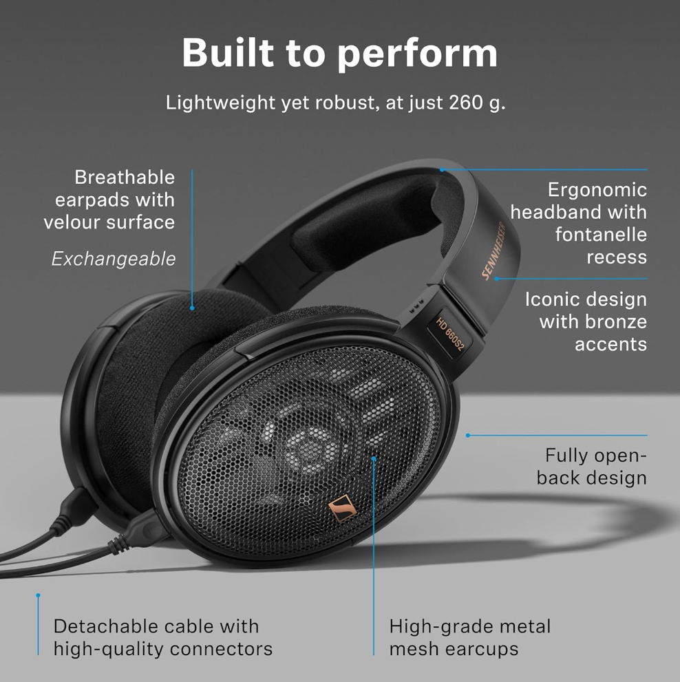 Sennheiser HD 660S2 Open‑Back Hi-Res Audiophile Headphones