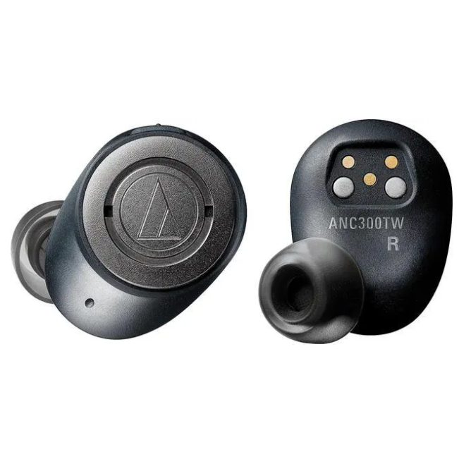 AudioTechnica ATHANC300TW Wireless NoiseCancelling InEar Headphones Black