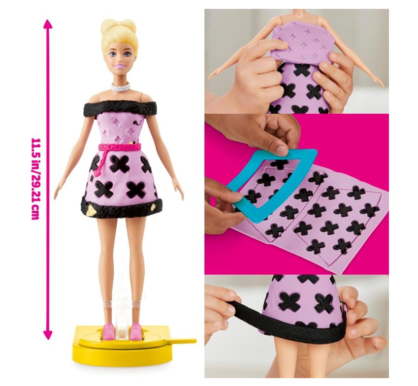 Play-Doh Barbie Designer Fashion Show Set, Make Doll Clothes with 21 Fashion Accessories & Modeling Compound, Arts & Crafts for Girls & Boys 5+, Pretend Play Toy
