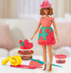 Play-Doh Barbie Florals & Fringe Doll Clothes Craft Kit, Modeling Compound with 9 Fashion Accessories, Arts & Crafts Toy for Kids Ages 5+, Pretend Play Toy