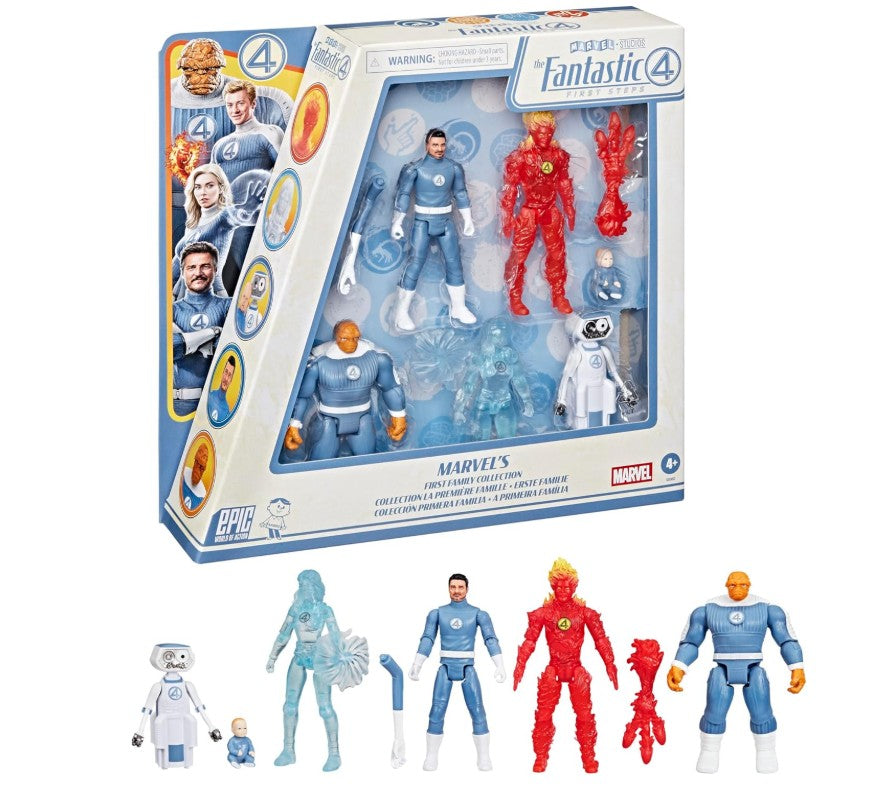 Marvel Studios The Fantastic Four Epic World of Action Marvel’s First Family Collection 6-Figure Set, 4" Super Hero Toys