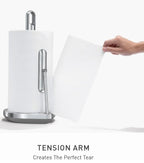 simplehuman Tension Arm Standing Kitchen Roll Holder Paper Towel Holder, Brushed Stainless Steel