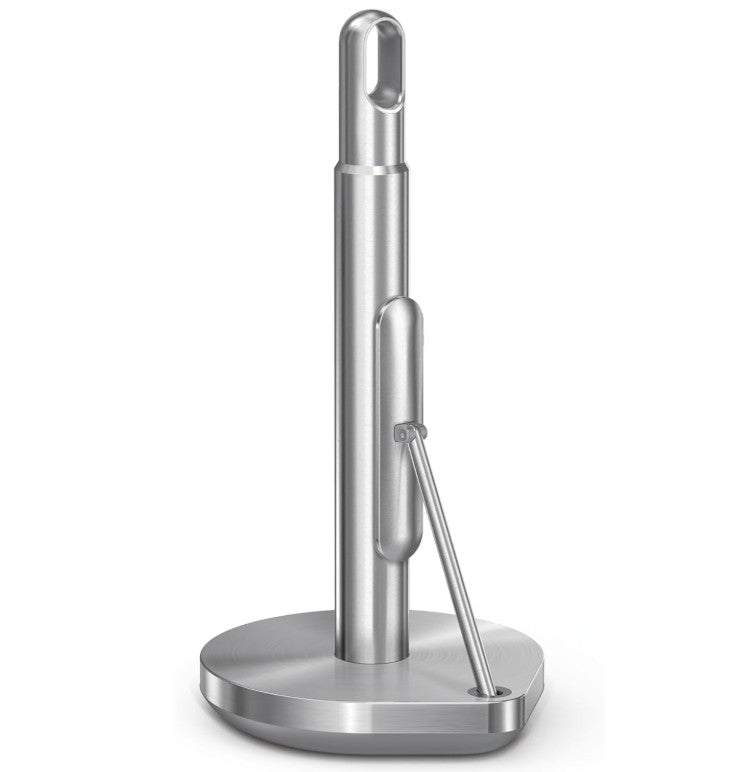 simplehuman Tension Arm Standing Kitchen Roll Holder Paper Towel Holder, Brushed Stainless Steel