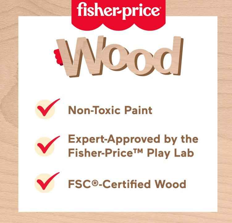 Fisher-Price Wooden Pots and Pans Set For Preschool Kitchen Pretend Play HXT83 Secondary image