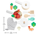 Fisher-Price Wooden Pots and Pans Set For Preschool Kitchen Pretend Play HXT83