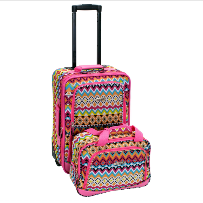 Rockland Fashion Softside Upright Luggage Set Tribal 2Piece
