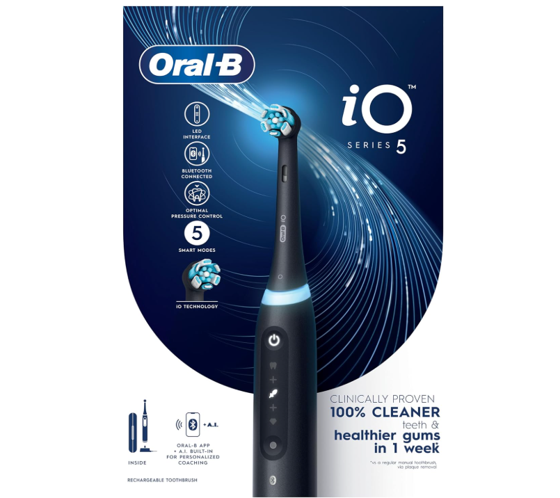 OralB iO Series 5 Black Ultimate Clean Electric Toothbrush With Travel Case