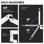 Elgato Wave Mic Arm LP White Premium Low Profile Microphone Arm With Cable Management Desk Clamp Versatile Mounting And Fully Adjustable