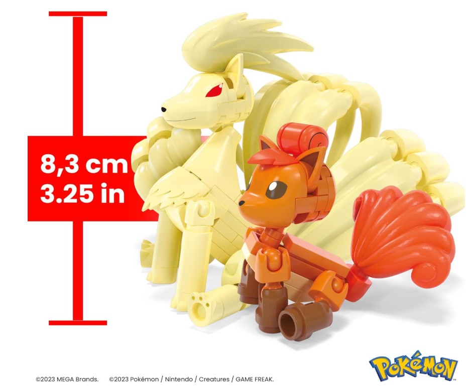 MEGA Pokémon Vulpix Evolution Set (145 Pieces) with 2 Poseable Action Figures for Kids