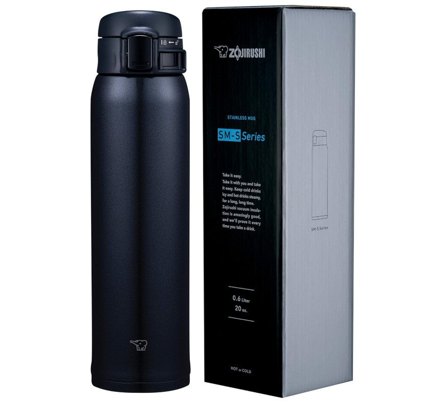 ZOJIRUSHI SM-SR60BC One Touch Flip-Open Mug, 0.60 L, Silky Black