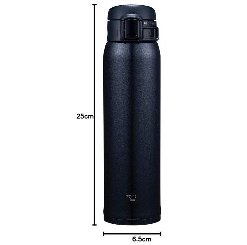 ZOJIRUSHI SM-SR60BC One Touch Flip-Open Mug, 0.60 L, Silky Black