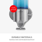 Simplehuman Shampoo and Soap Dispensers, Silver/Clear, Triple Pump, 3 x 15 fl. oz., BT1029