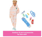 Barbie Dream Besties Doll and Accessories, Ken Posable Fashion Doll with Removable Fashions & Blonde Hair, 9 Summer & Skateboard Themed Pieces