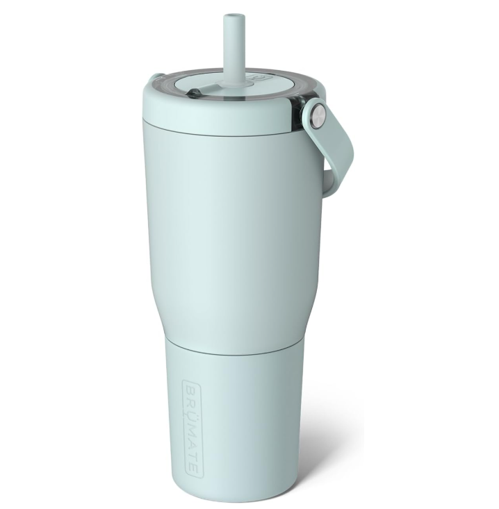 BruMate BRS35BA Resa 740mL Travel Tumbler With Handle And Straw Blue Agave