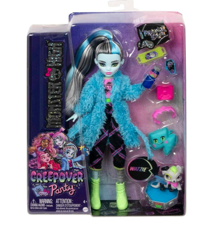 Monster High Doll and Sleepover Accessories, Frankie Stein, Creepover Party