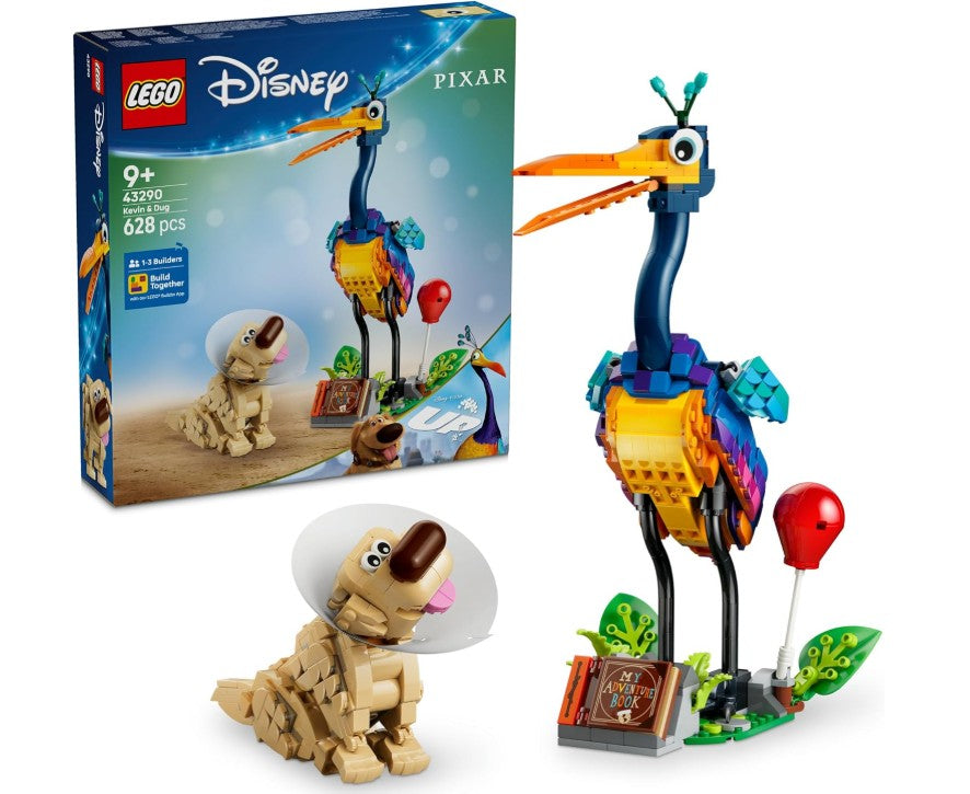 LEGO Disney and Pixar Kevin & Dug 43290 Up Movie Toy Dog Building Set, Dug and Kevin Animal Characters, Building Toy for Kids Aged 9+, Fantasy Movie Fans Gift-Giving Idea (628 Pieces)