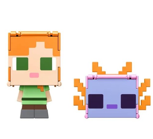 Mattel Minecraft Flippin Figure 2 Pack Alex & Axolotl Main image