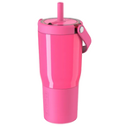 BruMate Resa 25oz Travel Tumbler With Handle And Straw Flexible Soft Sip Straw Neon Pink