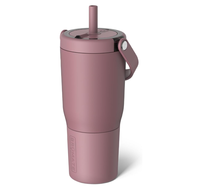 BruMate Resa BRS25RT Tumbler With Handle And Straw 740mL 25oz Rose Taupe