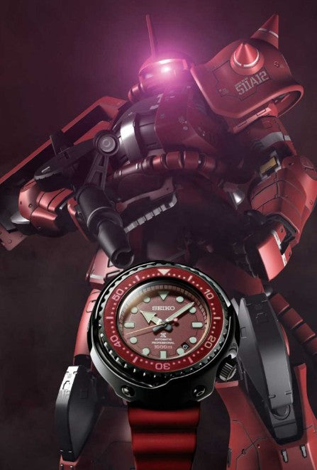Seiko SLA031J1 Prospex Marinemaster Emperor Tuna 40th Anniversary MS-06S Zaku II Gundam Watch, 52.40mm