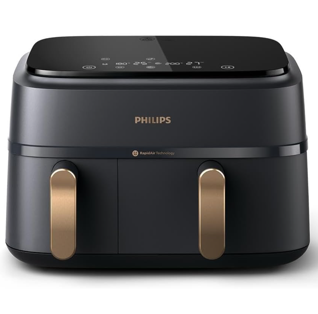 Philips 3000 Series NA352/00 - Dual Basket Airfryer, 9L, 8-in-1 Cooking Function
