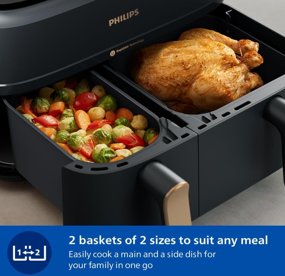 Philips 3000 Series NA352/00 - Dual Basket Airfryer, 9L, 8-in-1 Cooking Function Secondary image