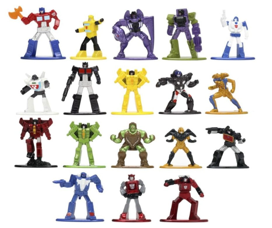Jada Toys 90s TV Series Transformers Nano Figures Die-Cast Metal Action Figures Boxed Set, 1.65-Inch Height Main image