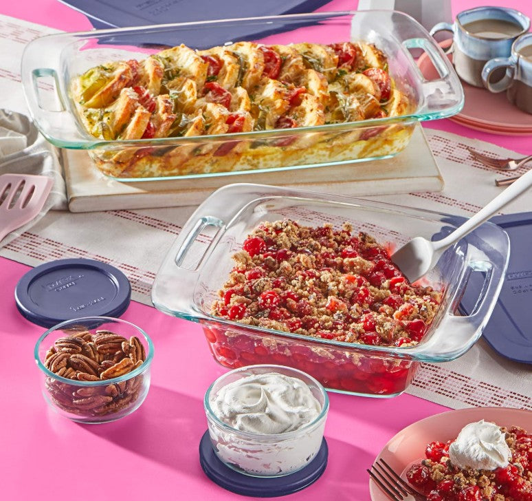 Pyrex Easy Grab 8-Piece Glass Bakeware and Food Storage Set