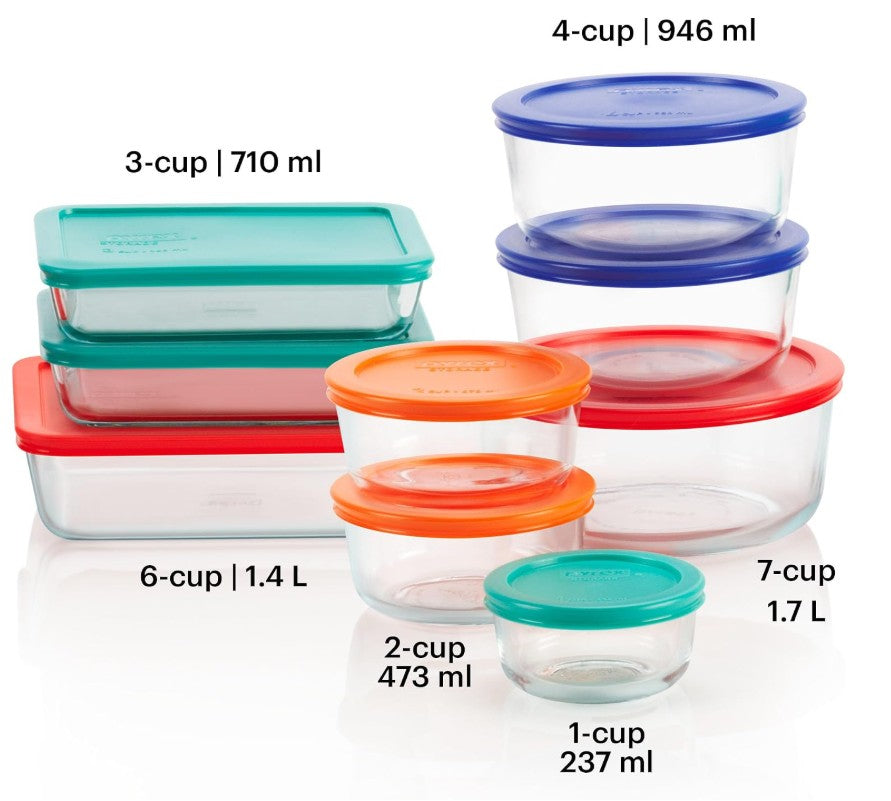 Pyrex 18 Piece Simply Store Food Storage Set, Clear Secondary image