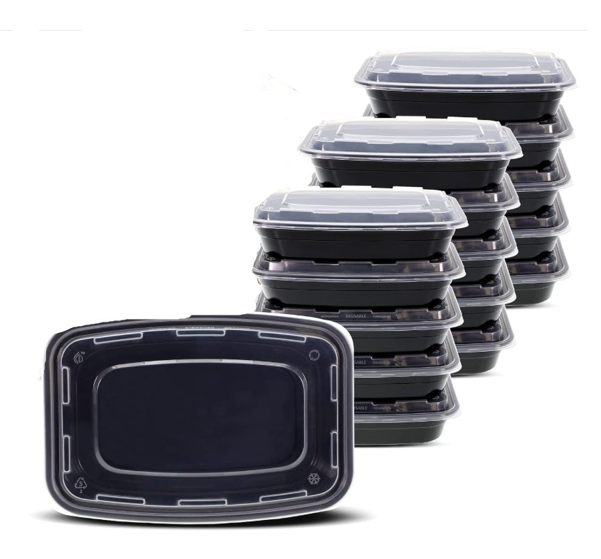 Freshware Meal Prep Containers [150 Pack] 1 Compartment Food Storage Containers with Lids, Bento Box, BPA Free, Stackable, Microwave/Dishwasher/Freezer Safe (28 oz)