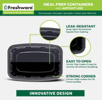 Freshware Meal Prep Containers [150 Pack] 1 Compartment Food Storage Containers with Lids, Bento Box, BPA Free, Stackable, Microwave/Dishwasher/Freezer Safe (28 oz)