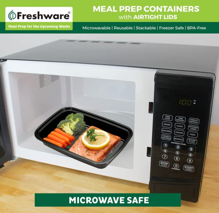 Freshware Meal Prep Containers [150 Pack] 1 Compartment Food Storage Containers with Lids, Bento Box, BPA Free, Stackable, Microwave/Dishwasher/Freezer Safe (28 oz)