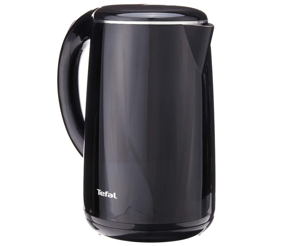 Tefal Safe’Tea KO2608 - Electric Kettle, 1800W - 2150W, 1.7L Capacity, External Plastic Body, Double Layer Heat Protection, Black