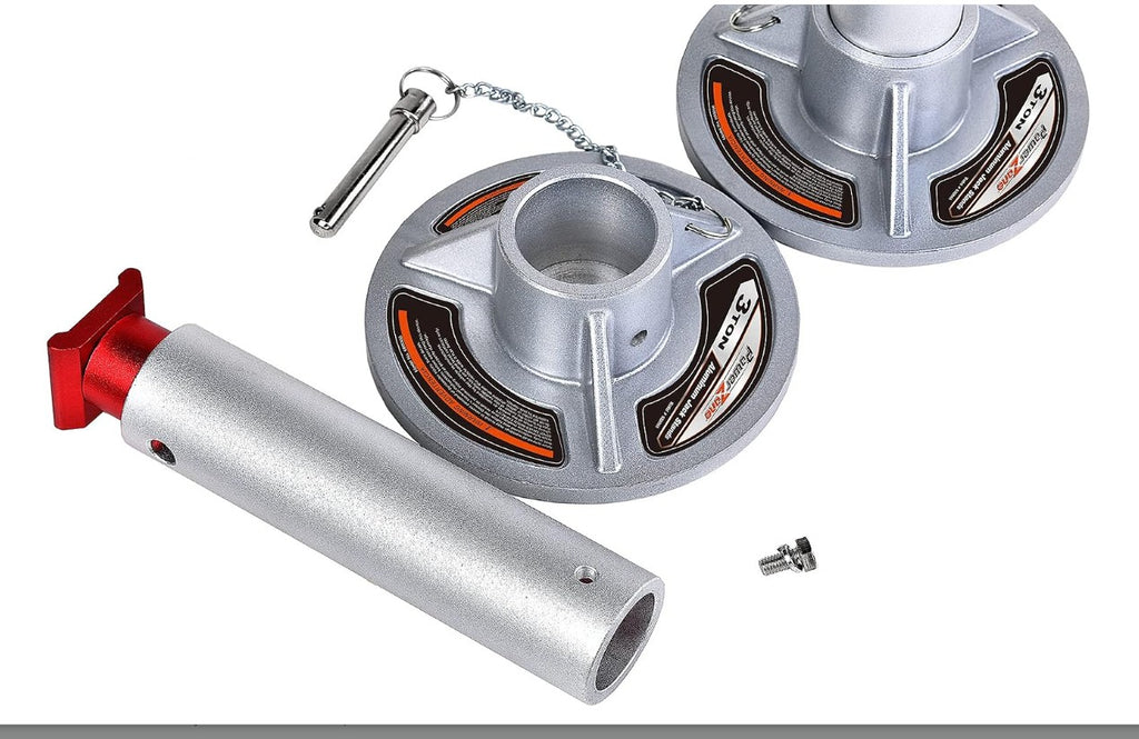 Power Zone 680066 3-Ton Aluminum Jack Stands, Lifting Range: 10-5/16” to 15-1/3” with 6 Locking Positions