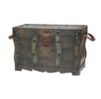 Antique Style Distressed Wooden Pirate Treasure Chest, Coffee Table Trunk