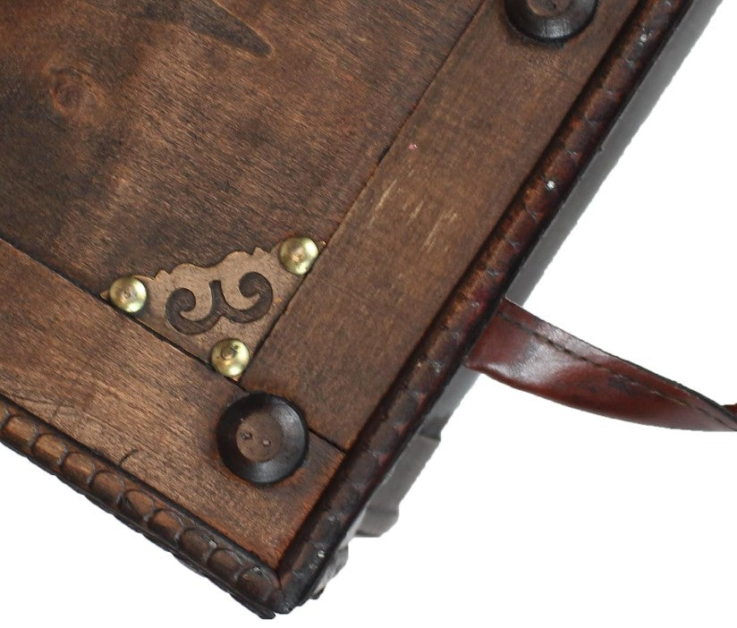 Antique Style Distressed Wooden Pirate Treasure Chest, Coffee Table Trunk
