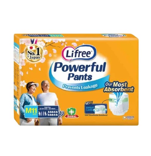 Lifree Powerful Pants Size M, Waist 23-34 inches or 60-85cm 11Piece X 4 Pack, Carton Main image