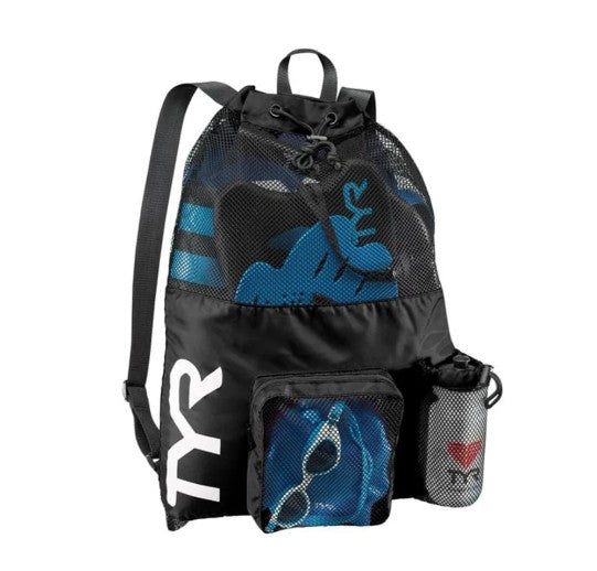 TYR Big Mesh Mummy Backpack For Wet Swimming, Gym, and Workout Gear, 40L Main image