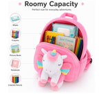 Gloveleya Unicorn Backpack for Girls Kids Backpack Plush Unicorn Toy Gifts for Kids Baby Napkins Snack Books Bag White 9 Inches