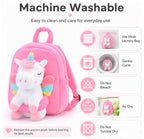 Gloveleya Unicorn Backpack for Girls Kids Backpack Plush Unicorn Toy Gifts for Kids Baby Napkins Snack Books Bag White 9 Inches