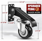 SPACECARE Heavy Duty Retractable Casters 600 Lbs Capacity Set of 4 Adjustable Stepdown Wheels or Workbenches Tables and Equipments,Side Mounted