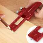 Violetfox Woodworking Precision Ruler Set - 3Pcs Metal Slide Rule With Inch and Metric Measurements, T-Type Scribing, Square, T Track for Marking and Measuring (6/8/12 Inch)