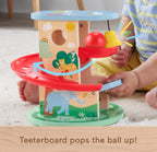 Fisher-Price Wood Baby Toy Treehouse Ball Run, 2-Piece Wooden Activity for Developmental Play Infants & Toddlers Ages 9+ Months