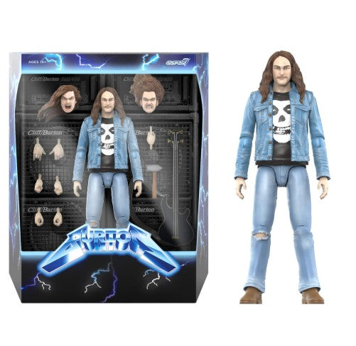 Super7 ULTIMATES! Cliff Burton - 7" Action Figure with Accessories Heavy Metal Collectibles and Retro Toys