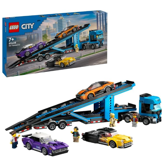 LEGO 60408 City Car Transporter Truck with Sports Cars Playset