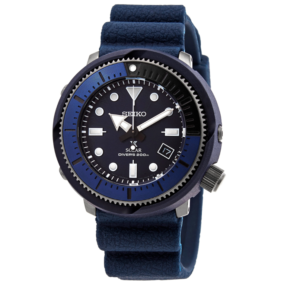 Seiko SNE559P1 Prospex Blue Dial Blue Silicone Mens Watch