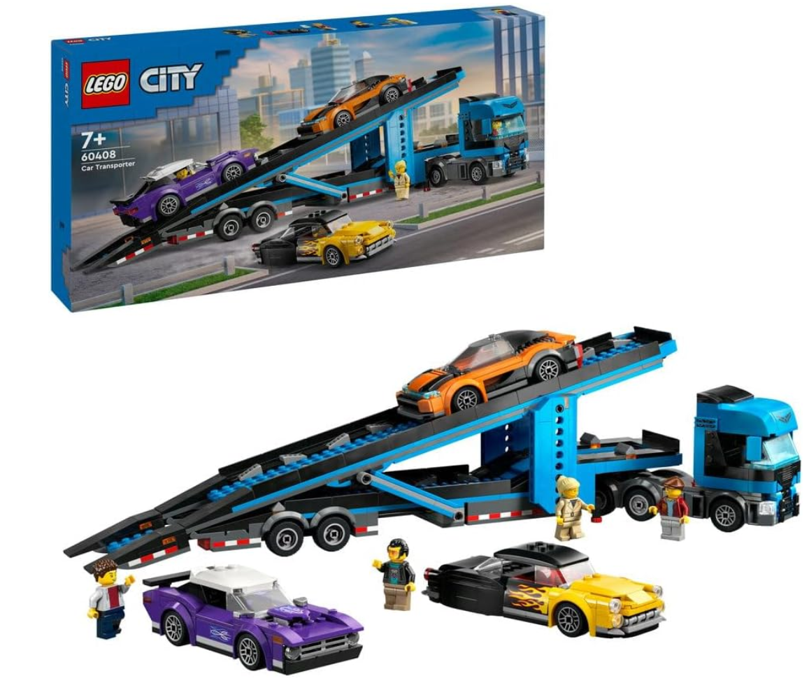 LEGO City Car Transporter Truck with Sports Cars Playset, 4 Vehicle Toys Main image